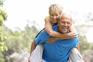 senior couple smiling